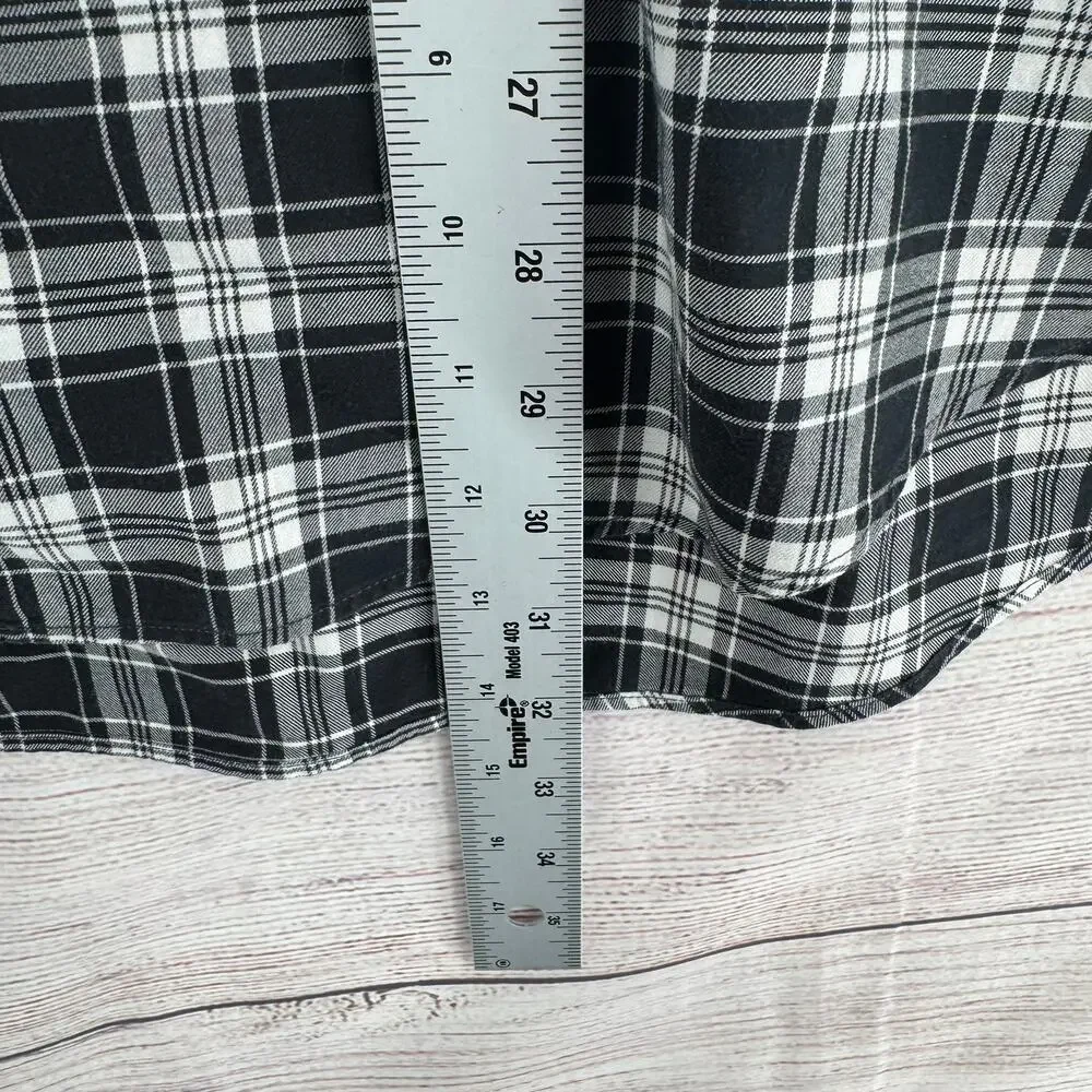 Polo Ralph Lauren Plaid Long Sleeve Button Down Shirt Mens XXL‎ Black Gray White
